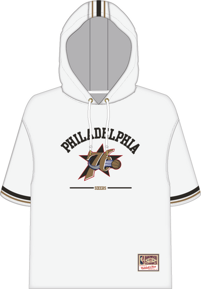 Mitchell & Ness Philadelphia 76ers White Graphic Hood T-Shirt