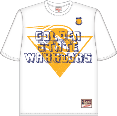 Mitchell & Ness Golden State Warriors White Striker Premium Graphic T-Shirt