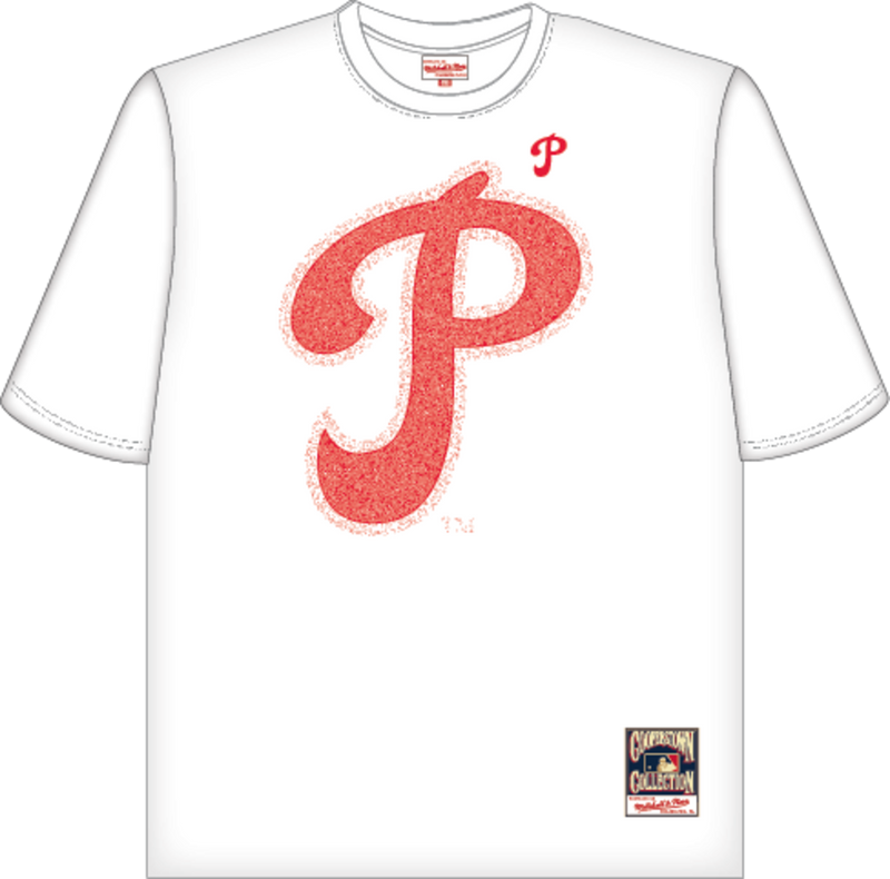 Mitchell & Ness Philadelphia Phillies White Striker Premium Graphic T-Shirt