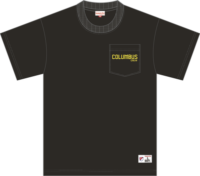 Mitchell & Ness Columbus Crew Black Current Logo Double Hit Pocket T-Shirt