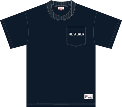 Mitchell & Ness Philadelphia Union Navy Current Logo Double Hit Pocket T-Shirt