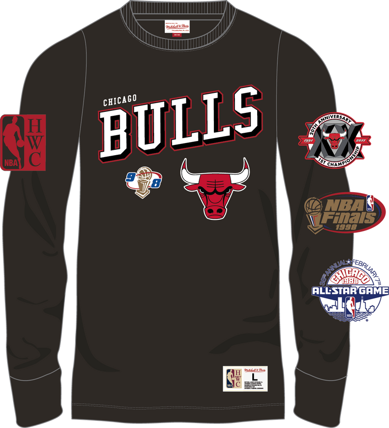 Mitchell & Ness Chicago Bulls Black Training Camp Long Sleeve T-Shirt