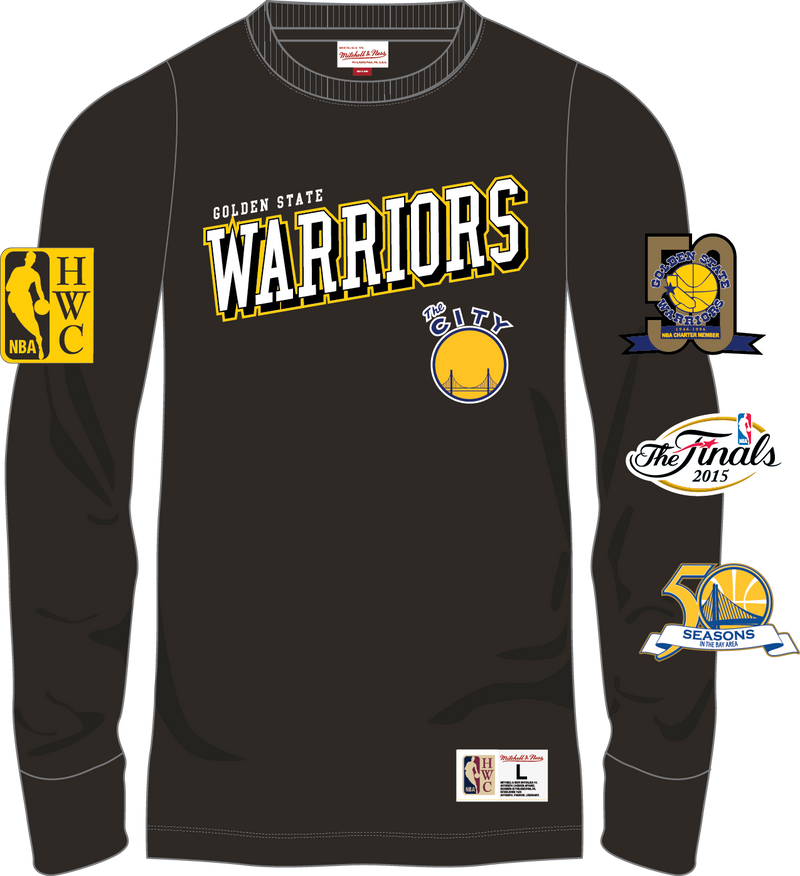 Mitchell & Ness Golden State Warriors Black Training Camp Long Sleeve T-Shirt