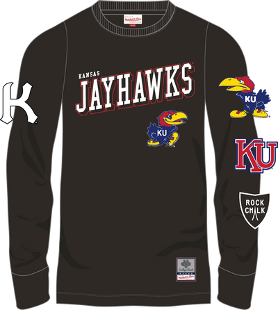Mitchell & Ness University of Kansas Black Training Camp Long Sleeve T-Shirt Jayhawks