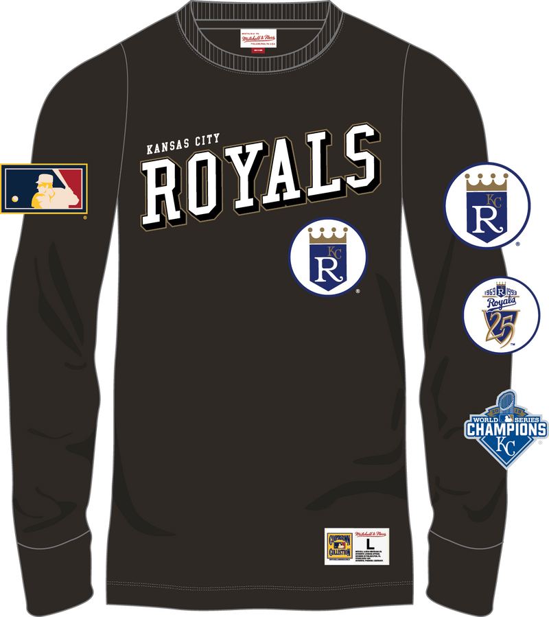 Mitchell & Ness Kansas City Royals Black Training Camp Long Sleeve T-Shirt