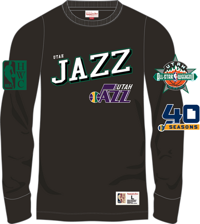 Mitchell & Ness Utah Jazz Black Training Camp Long Sleeve T-Shirt