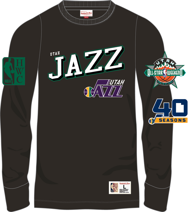 Mitchell & Ness Utah Jazz Black Training Camp Long Sleeve T-Shirt
