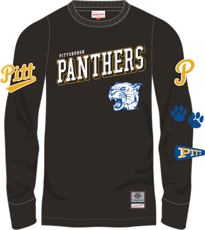 Mitchell & Ness University of Pittsburgh Black Training Camp Long Sleeve T-Shirt Panthers