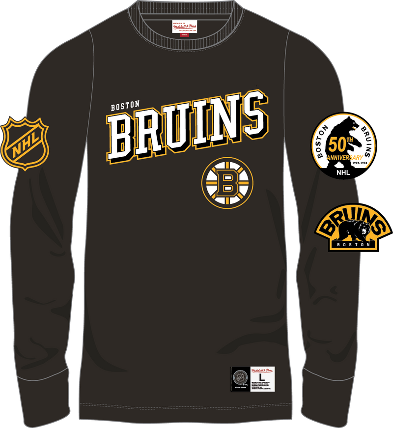 Mitchell & Ness Boston Bruins Black Training Camp Long Sleeve T-Shirt