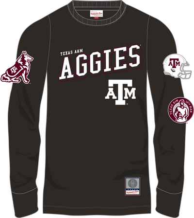 Mitchell & Ness Texas A&m University Black Training Camp Long Sleeve T-Shirt Aggies