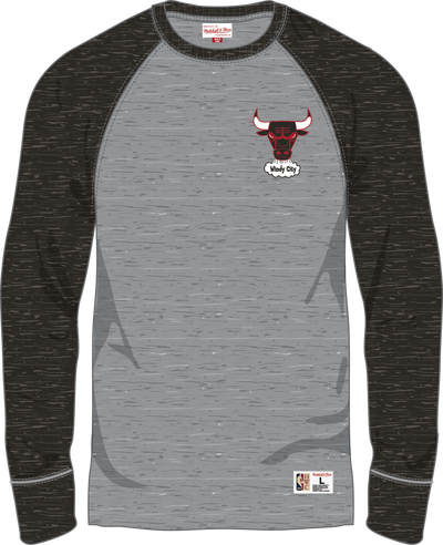 Mitchell & Ness Chicago Bulls Grey Heather Legacy Collection Premium Long Sleeve T-Shirt