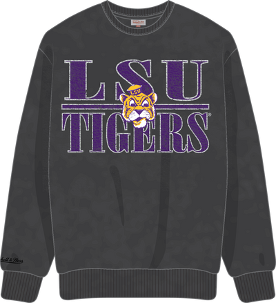 Mitchell & Ness LSU Tigers Black Downtown Collection Fleece Crew Sweatshirt
