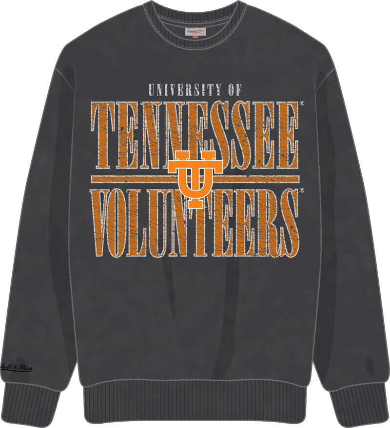 Mitchell & Ness Tennessee Volunteers Black Downtown Collection Fleece Crew Sweatshirt