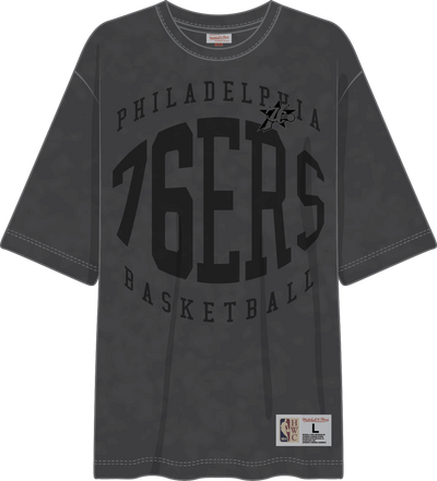 Mitchell & Ness Philadelphia 76ers Black Downtown Collection Premium T-Shirt
