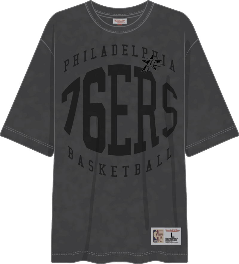 Mitchell & Ness Philadelphia 76ers Black Downtown Collection Premium T-Shirt