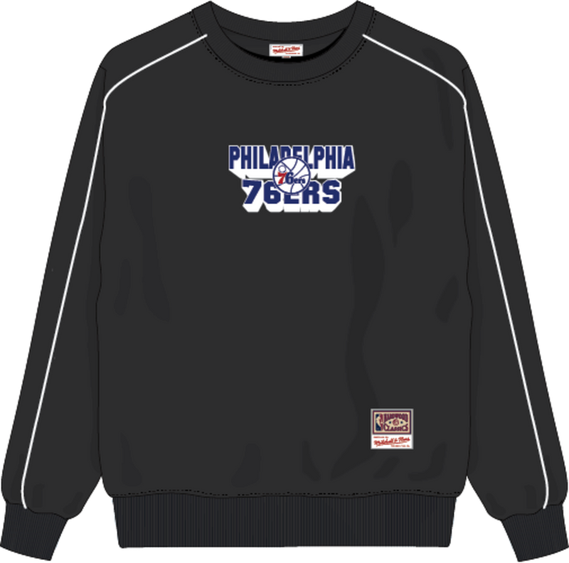 Mitchell & Ness Philadelphia 76ers Black Summer Breeze Crewneck Sweatshirt