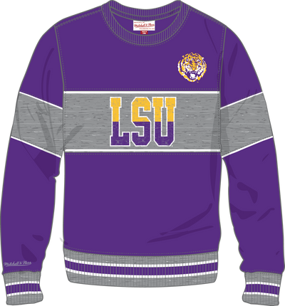 Mitchell & Ness LSU Tigers Purple Cof Fleece Crew Sweatshirt