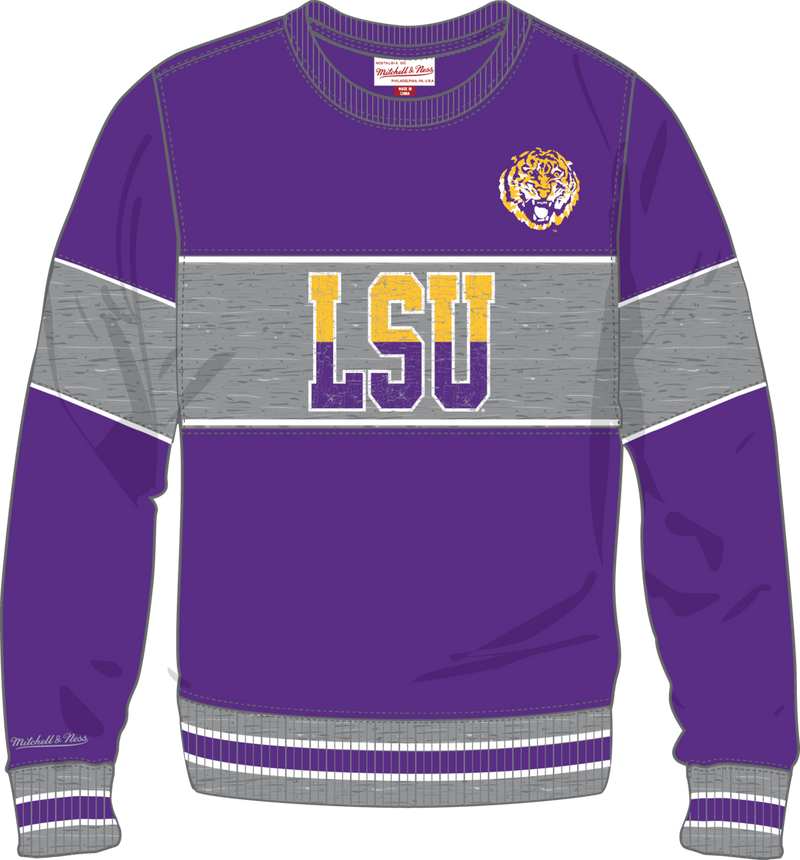 Mitchell & Ness LSU Tigers Purple Cof Fleece Crew Sweatshirt