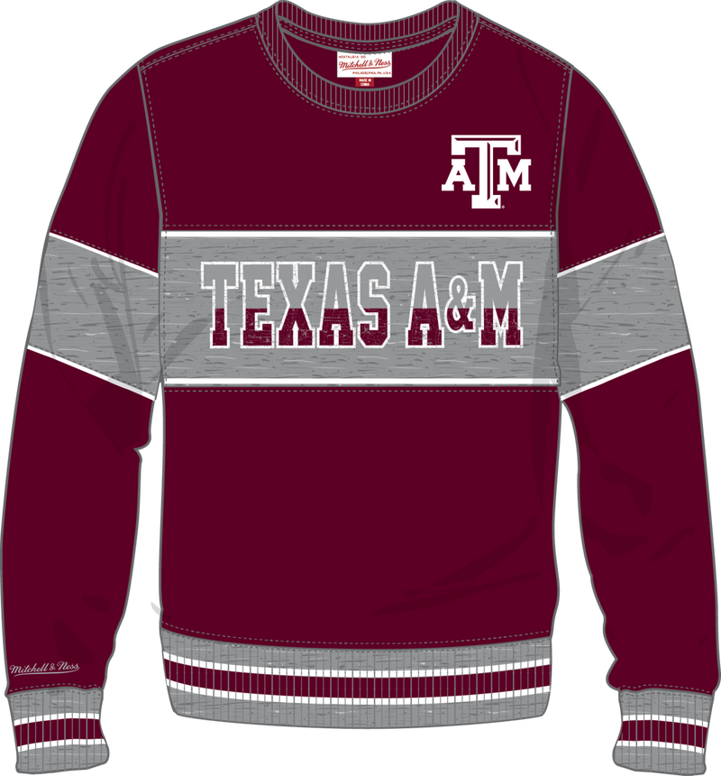 Mitchell & Ness Texas A&M University Cof Fleece Crew Sweatshirt Aggies