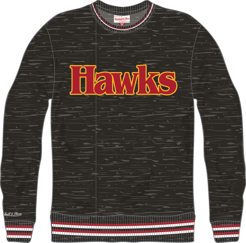Mitchell & Ness Atlanta Hawks Black Winning Streak Fleece Crew Sweatshirt