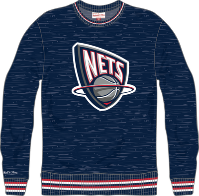 Mitchell & Ness New York Nets Navy Winning Streak Fleece Crew Sweatshirt