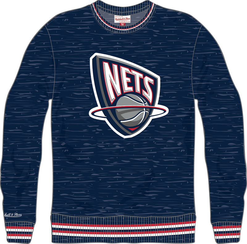 Mitchell & Ness New York Nets Navy Winning Streak Fleece Crew Sweatshirt