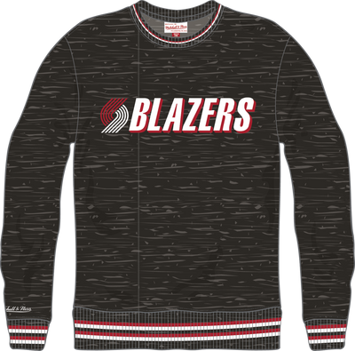 Mitchell & Ness Portland Trail Blazers Black Winning Streak Fleece Crew Sweatshirt