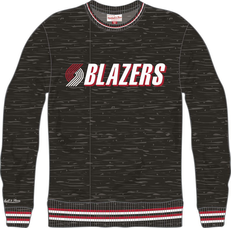 Mitchell & Ness Portland Trail Blazers Black Winning Streak Fleece Crew Sweatshirt