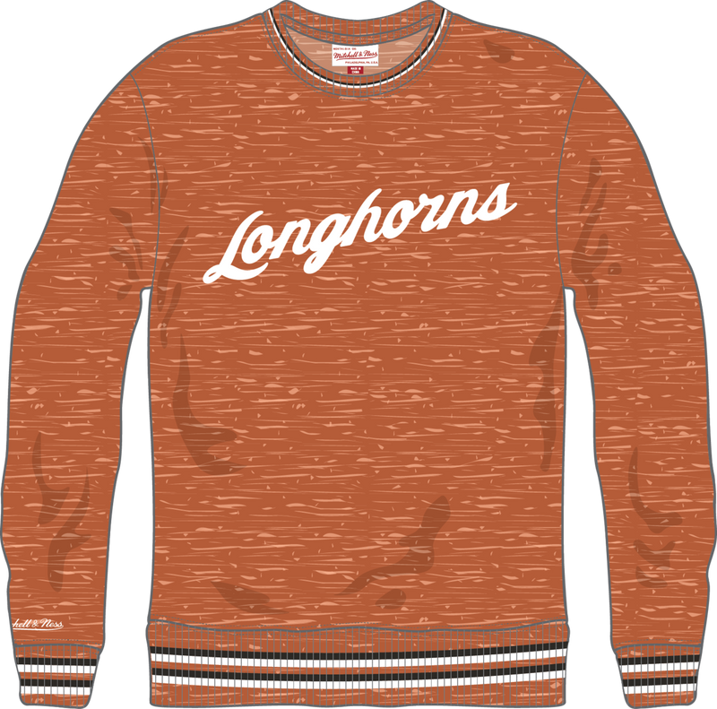 Mitchell & Ness University of Texas at Austin Burnt Orange Winning Streak Fleece Crew Sweatshirt Longhorns