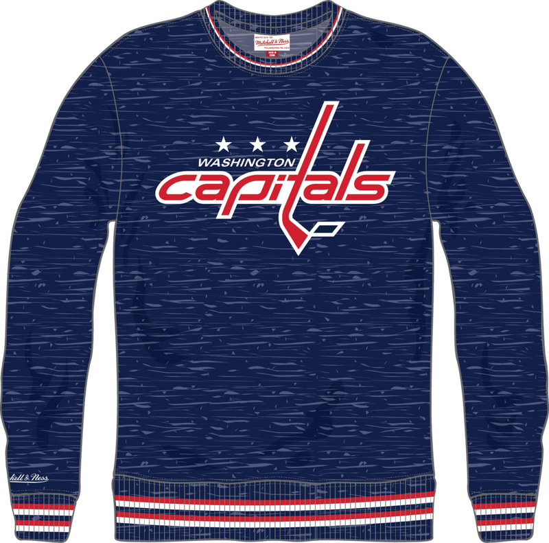 Mitchell & Ness Washington Capitals Navy Winning Streak Fleece Crew Sweatshirt