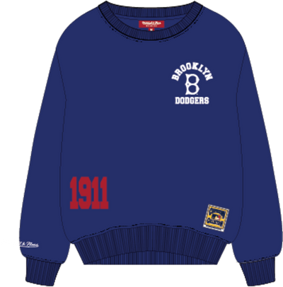 Mitchell & Ness Women's Brooklyn Dodgers Blue Lightweight Crewneck Sweatshirt Sweatshirt