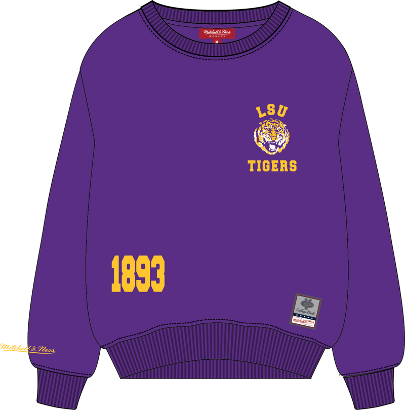 Mitchell & Ness Women's LSU Tigers Purple Lightweight Crewneck Sweatshirt Sweatshirt