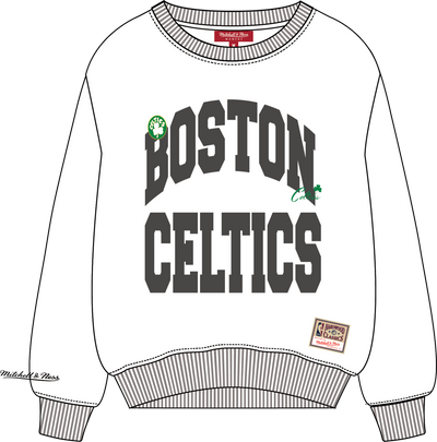 Mitchell & Ness Women's Boston Celtics White Lightweight Crewneck Sweatshirt Sweatshirt
