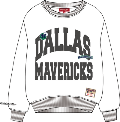 Mitchell & Ness Women's Dallas Mavericks White Lightweight Crewneck Sweatshirt Sweatshirt