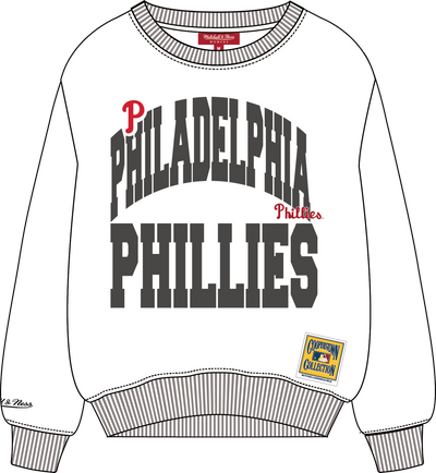 Mitchell & Ness Women's Philadelphia Phillies White Lightweight Crewneck Sweatshirt Sweatshirt