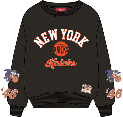 Mitchell & Ness Women's New York Knicks Black Premium Cr Fleece Sweatshirt