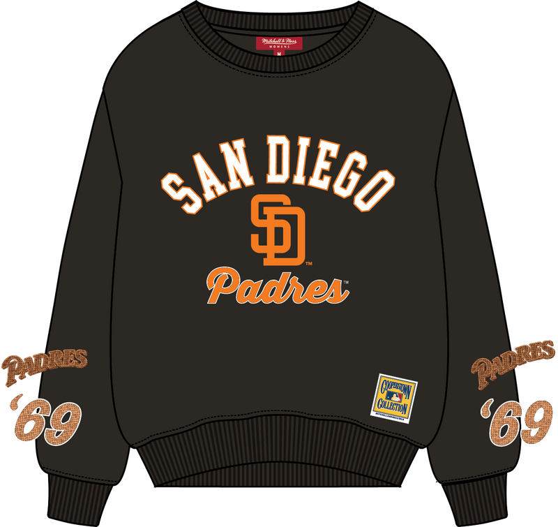 Mitchell & Ness Women's San Diego Padres Black Premium Cr Fleece Sweatshirt