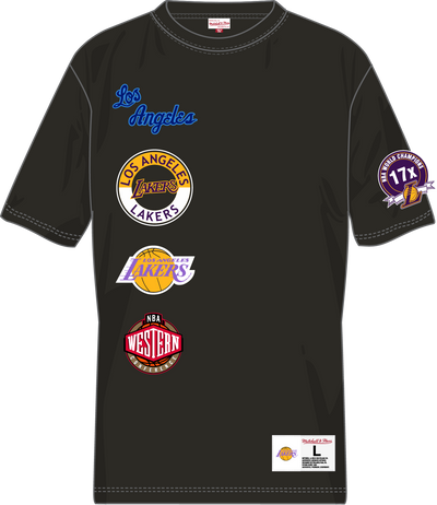 Mitchell & Ness Los Angeles Lakers Black Out Collection Premium T-Shirt