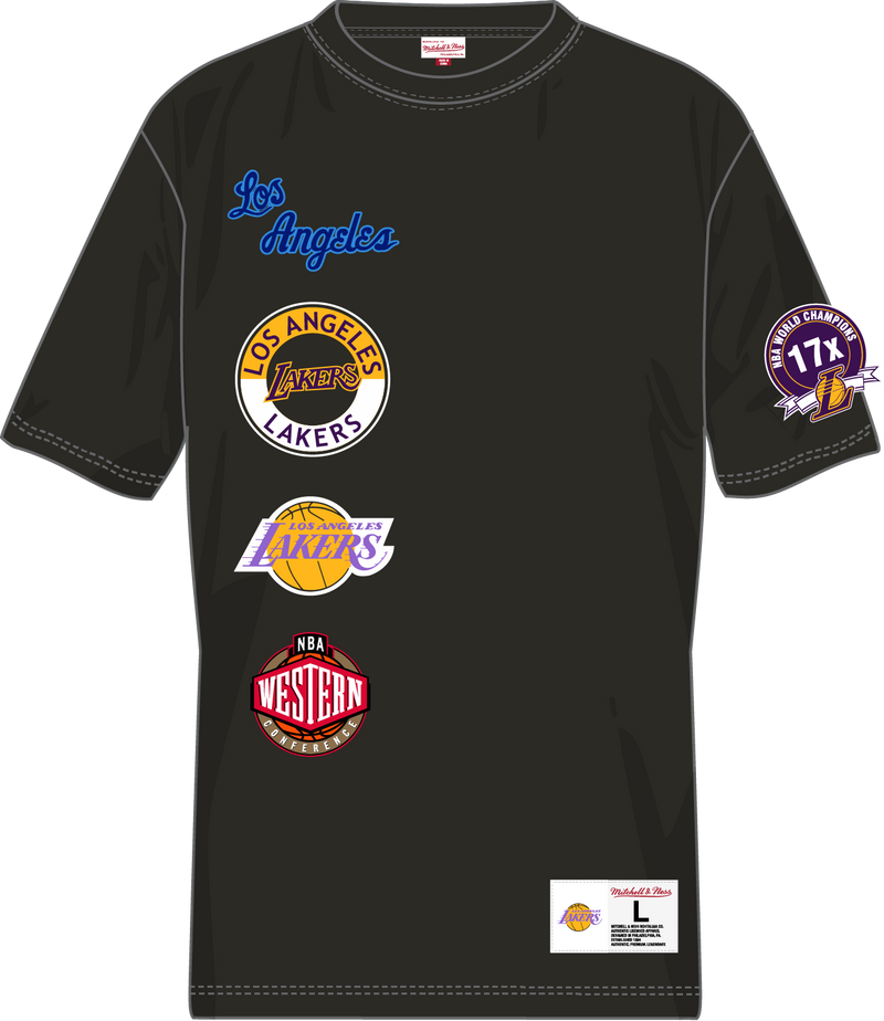 Mitchell & Ness Los Angeles Lakers Black Out Collection Premium T-Shirt