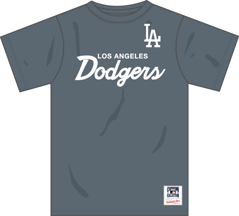 Mitchell & Ness Los Angeles Dodgers Light Grey Thunderstorm T-Shirt