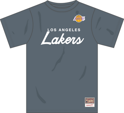 Mitchell & Ness Los Angeles Lakers Light Grey Thunderstorm T-Shirt