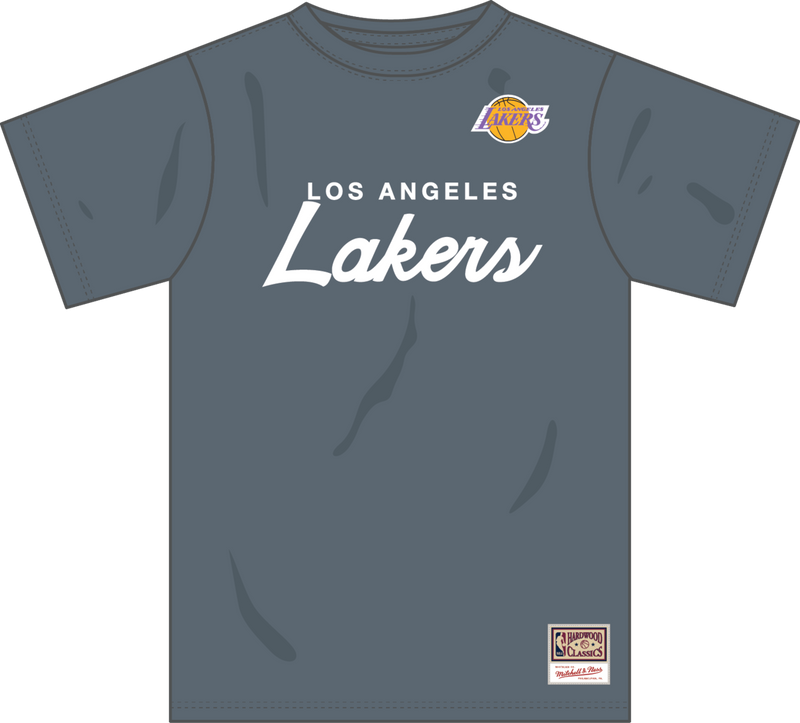 Mitchell & Ness Los Angeles Lakers Light Grey Thunderstorm T-Shirt