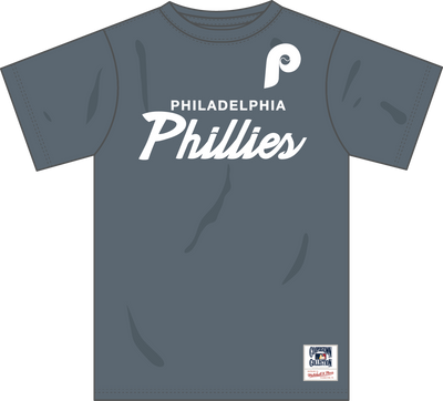 Mitchell & Ness Philadelphia Phillies Light Grey Thunderstorm T-Shirt