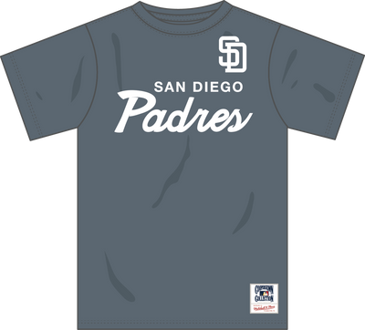 Mitchell & Ness San Diego Padres Light Grey Thunderstorm T-Shirt