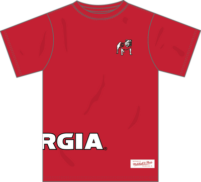 Mitchell & Ness University of Georgia Red Playoff Win Premium T-Shirt Bulldogs