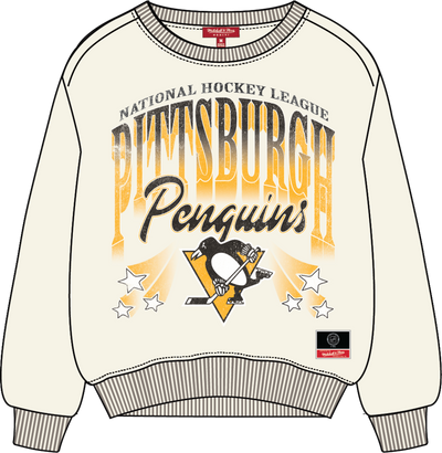 Mitchell & Ness Women's Pittsburgh Penguins Off White Star Player Crewneck Sweatshirt