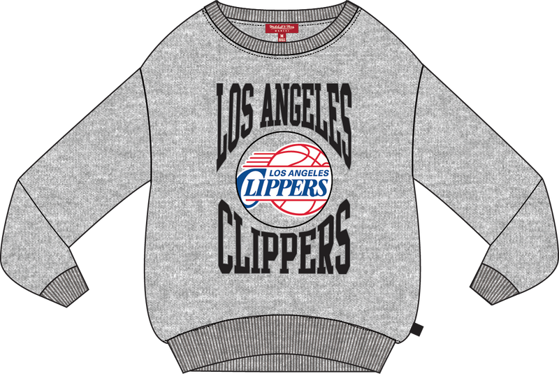 Mitchell & Ness Women's LA Clippers Grey Heather Lightweight Crewneck Sweatshirt