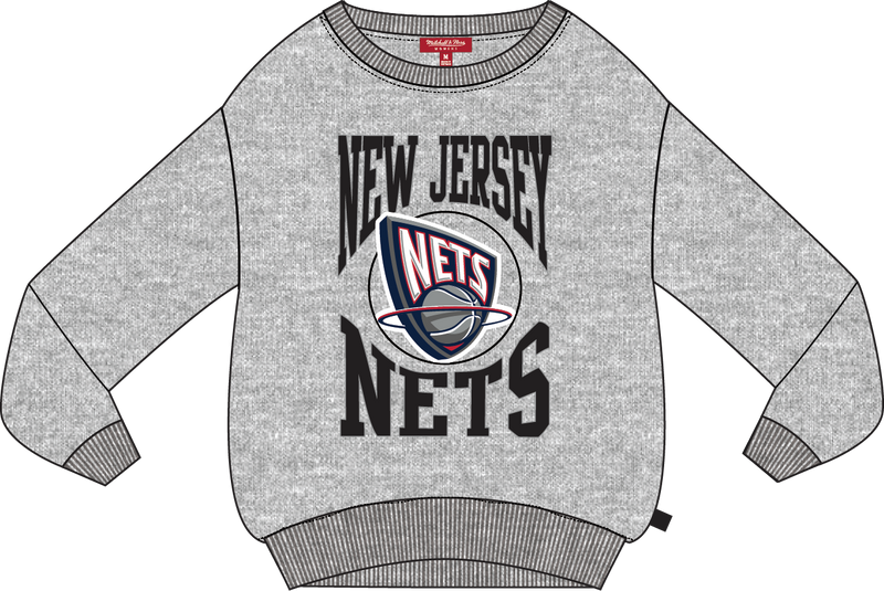 Mitchell & Ness Women's New Jersey Nets Grey Heather Lightweight Crewneck Sweatshirt