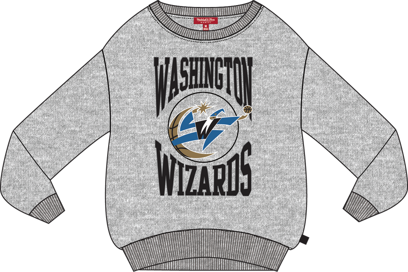Mitchell & Ness Women's Washington Wizards Grey Heather Lightweight Crewneck Sweatshirt