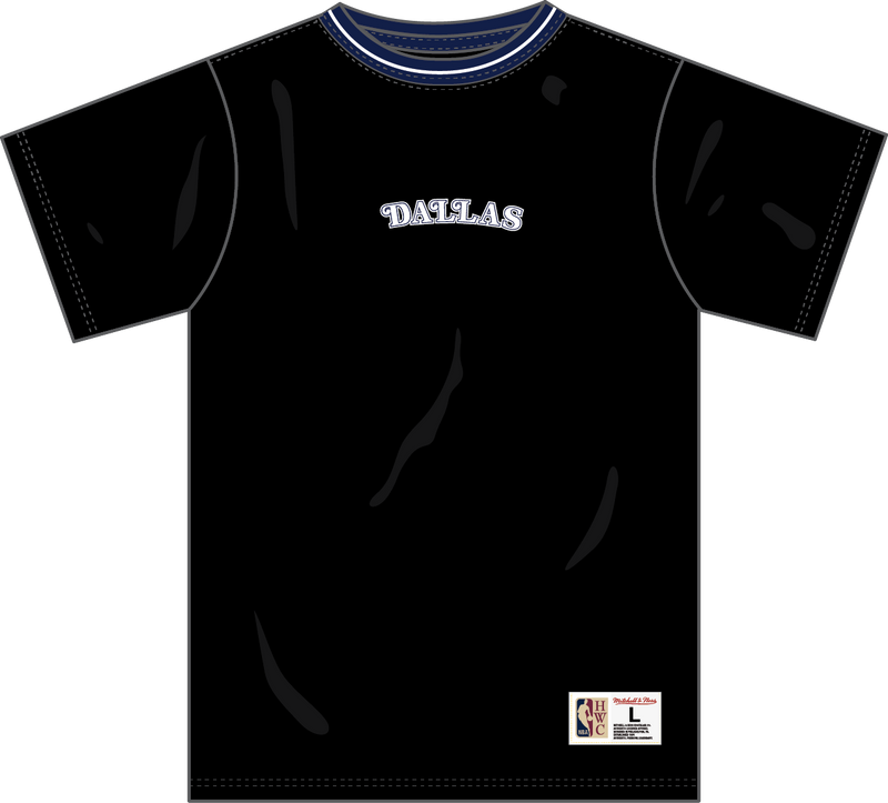 Mitchell & Ness Dallas Mavericks Black Hardwood Classics Nights Playmaker T-Shirt